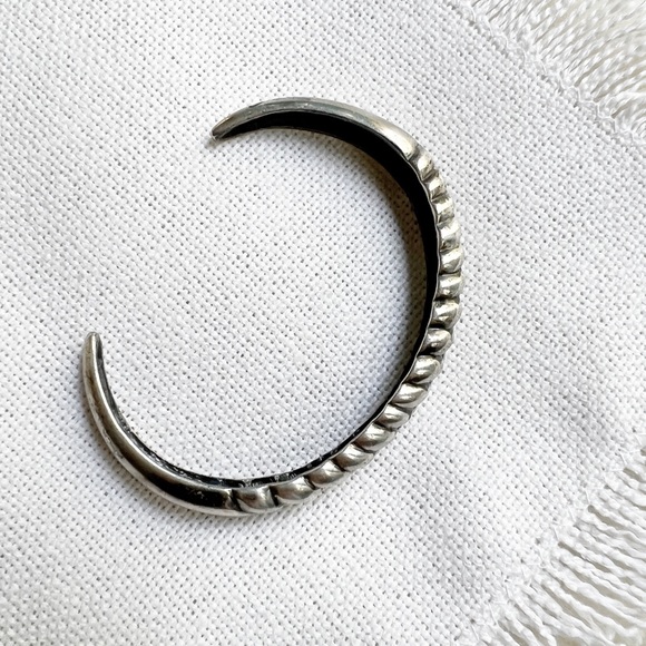 VINTAGE Braided Southwestern Native Style Sterling Silver Stacker Cuff - Picture 4 of 8